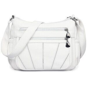 Crossbody Purse for Women Ladies Soft PU Leather Shoulder Bag 1396-white